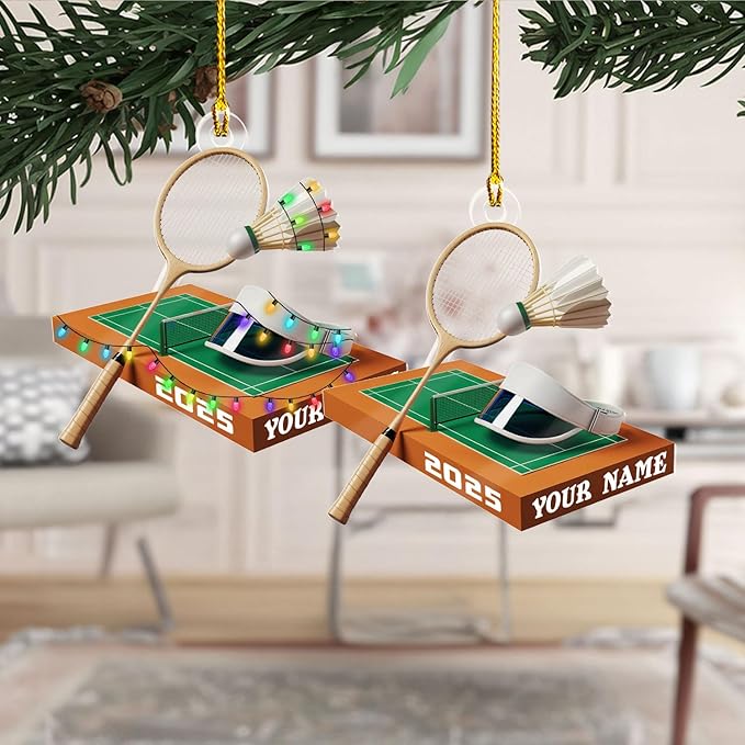 Pesonalized Christmas Gift for Badminton Players, Sports Lovers Badminton Ornament LL46