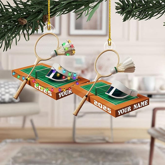 Pesonalized Christmas Gift for Badminton Players, Sports Lovers Badminton Ornament LL46