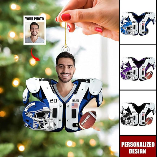 Personalized Football Player Ornament - American Football Ornament Gift LL30