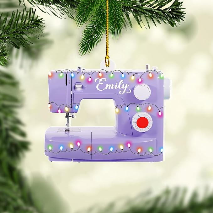 Custom Sewing Machine Ornament - Christmas Ornament Gift for Sewing Lovers LL29