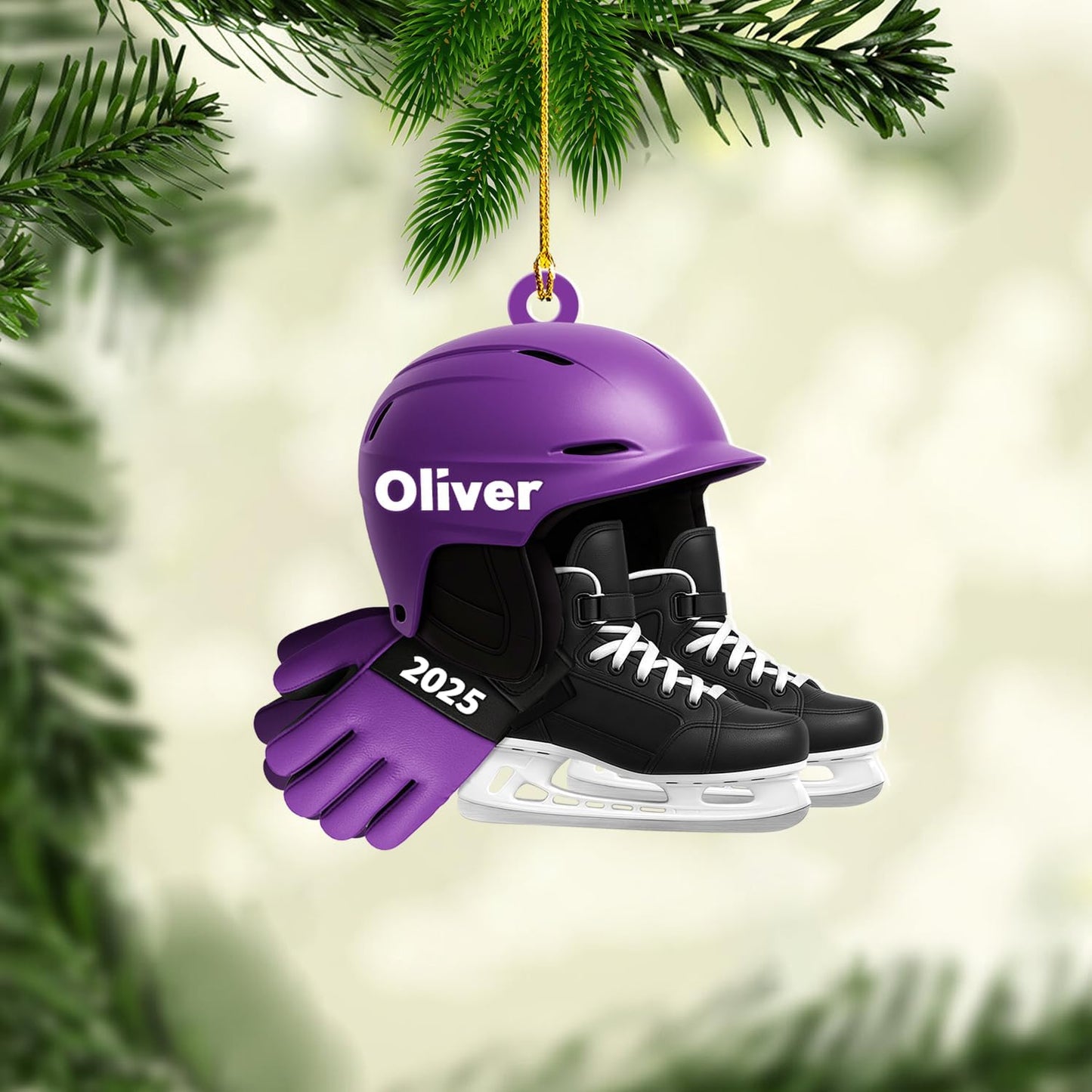 Personalized Ice Skating Christmas Ornament N09