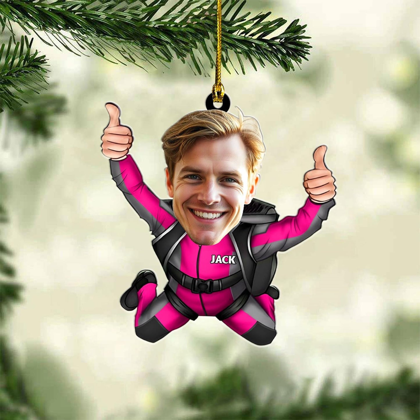 Custom Skydiving Christmas Ornament – Skydiver Xmas Decor O10