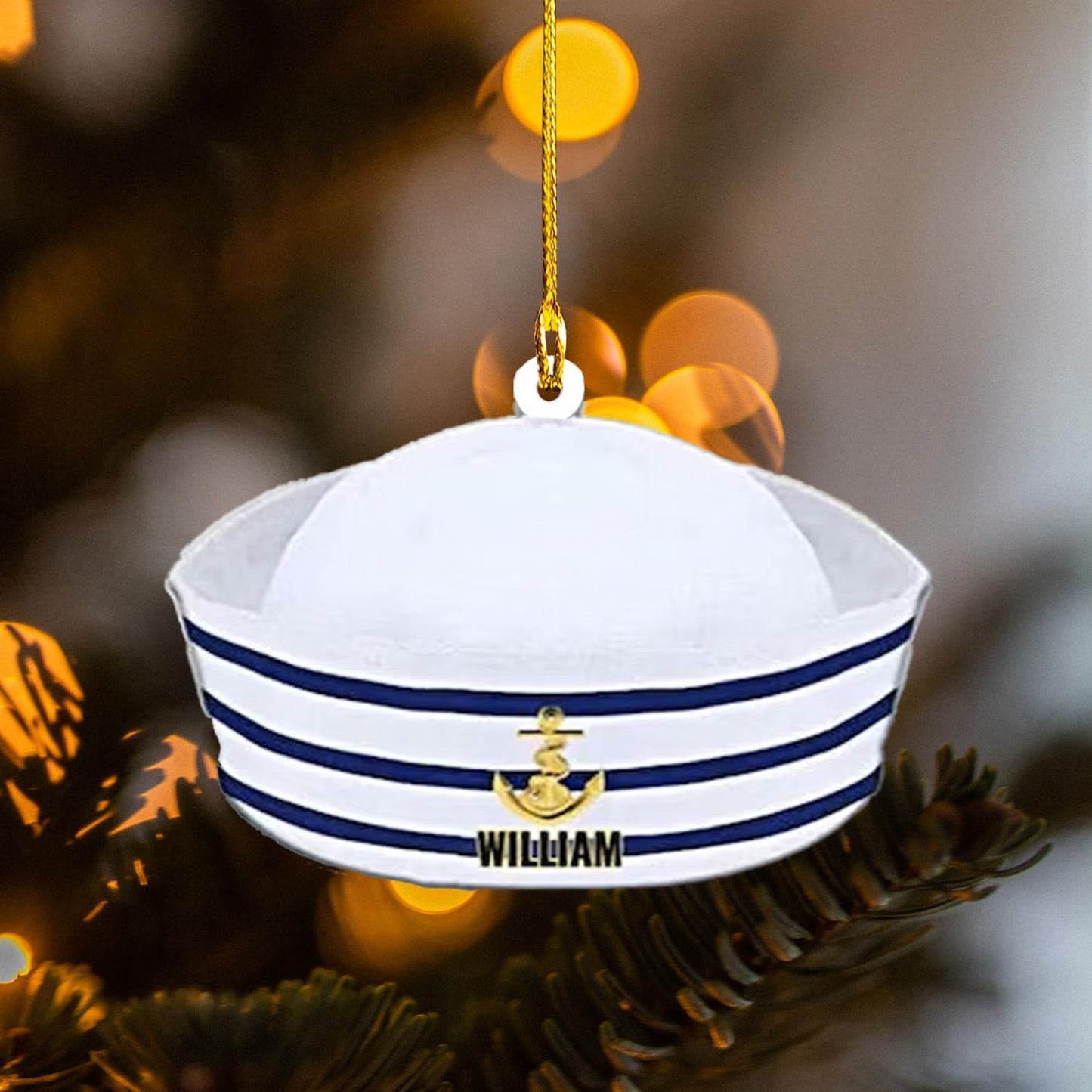 Custom Name Sailor Ornament – Personalized Captain Acrylic Sailing Ornament, Nautical Christmas Tree Decoration for Navy Lovers TS23