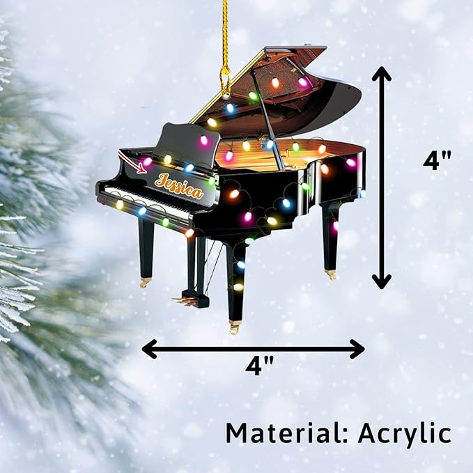 Custom Music Instrument Christmas Gift - Piano Ornament for Piano Lovers LL20