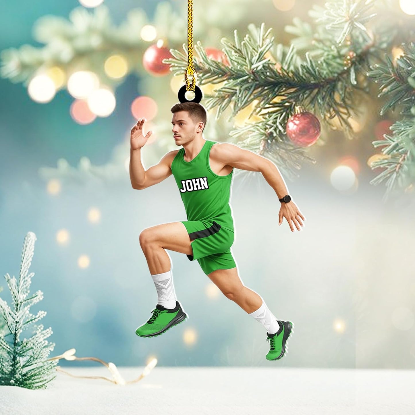 Personalized Marathon Ornament – Custom Name Acrylic Running Christmas Decoration, Runner Gift TM16