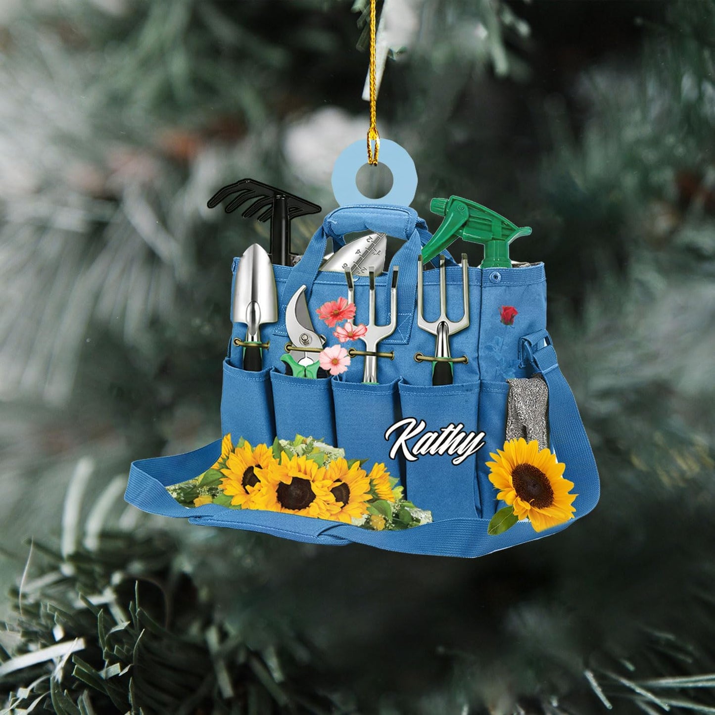 Custom Name Garden Equipment Ornament | Gardener Christmas Tree Decor Gift for Plant & Nature Lovers TG89