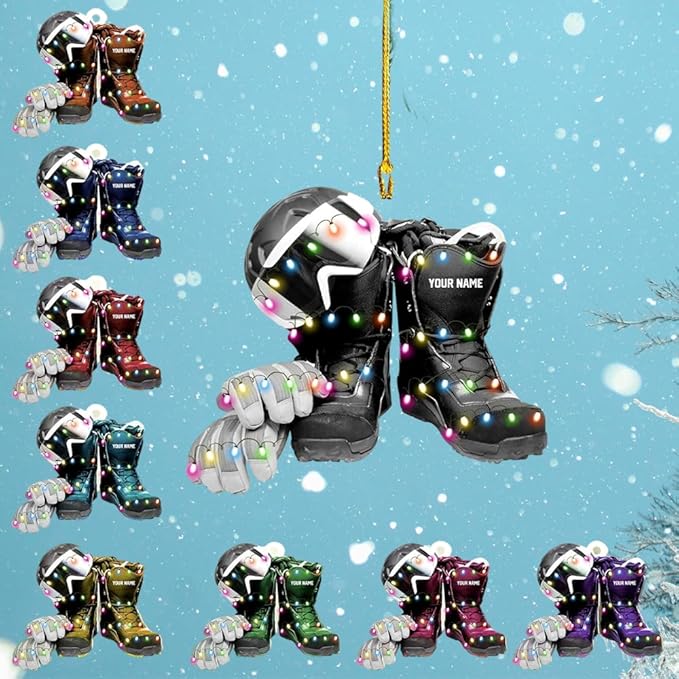 Personalized Snow Skiing Ornament, Custom Colored Skiing Mask Shape Ornament N32