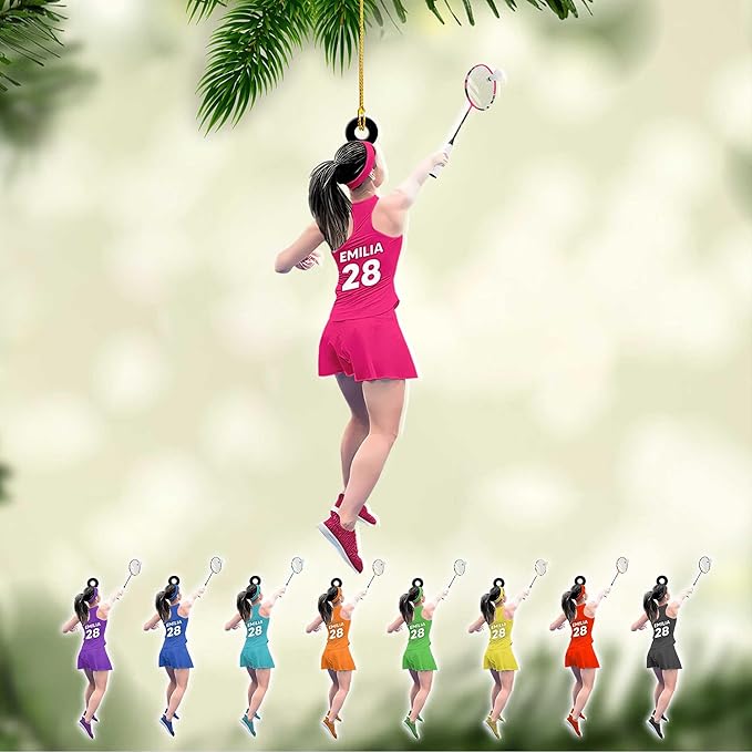 Pesonalized Christmas Gift for Badminton Players, Sports Lovers Badminton Ornament LL34