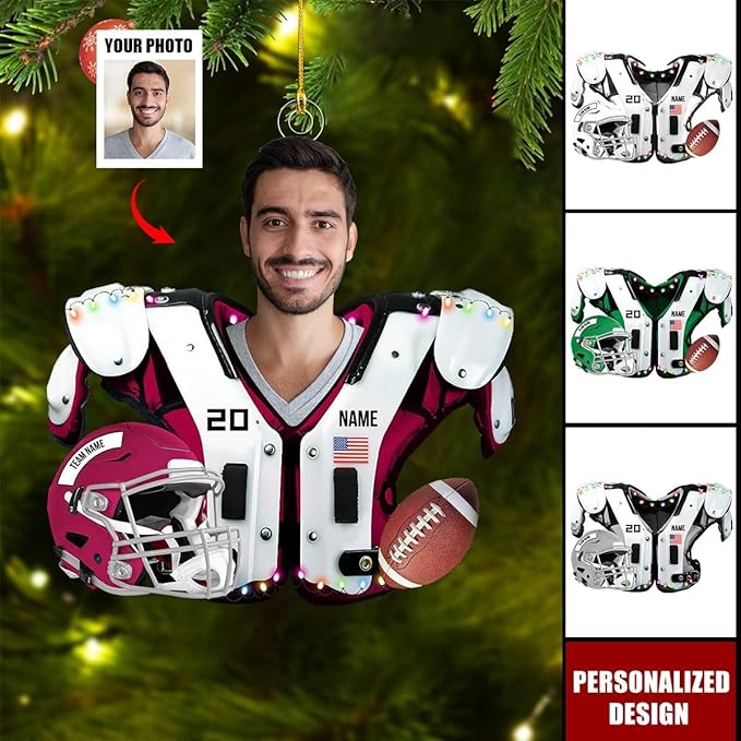 Personalized Football Player Ornament - American Football Ornament Gift LL30