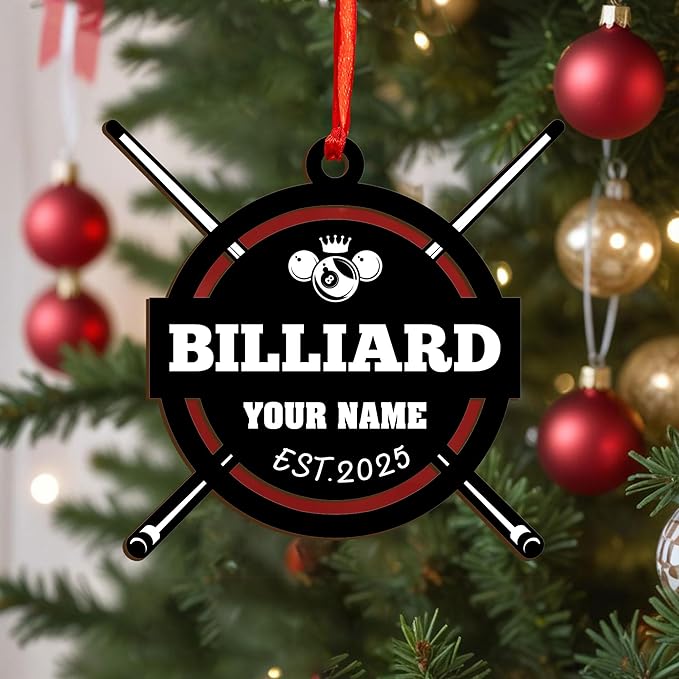 Personalized Billiards Ornament 2025, Billiards Christmas Ornaments N18