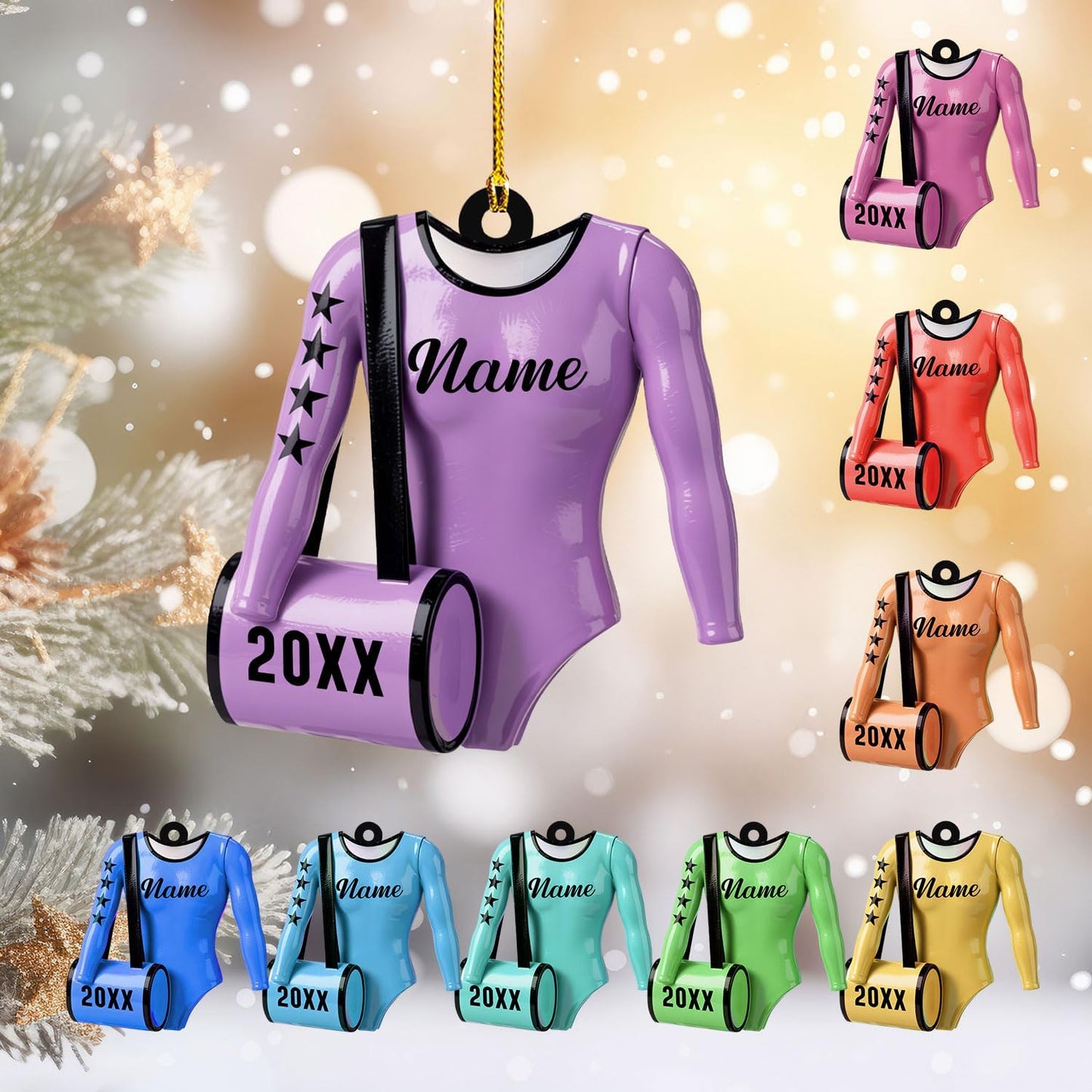 Personalized Name Gymnastics Ornament 2025, Girl Gymnast Ornaments  for Xmas C16