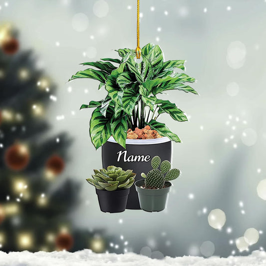 Custom Gardening Ornament with Name – Garden Tools Acrylic Christmas Decor for Gardeners & Green Thumb Lovers TG51