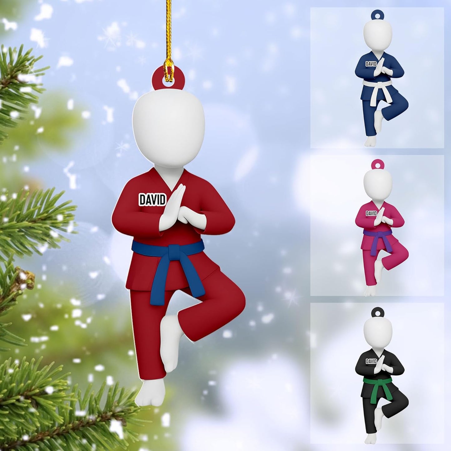 Custom Karate Christmas Ornament – Taekwondo & Jiu Jitsu Gift Krt21
