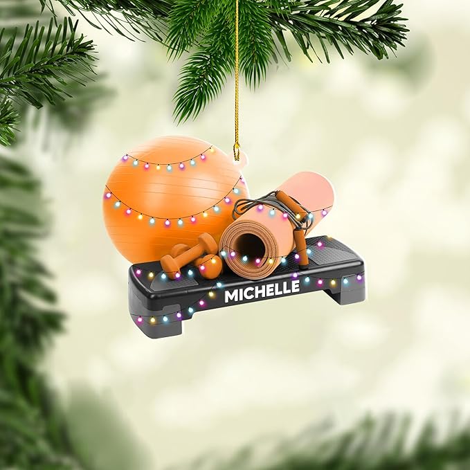 Personalized Pilates Christmas Ornament - Custom Pilates Gift for Women LL3