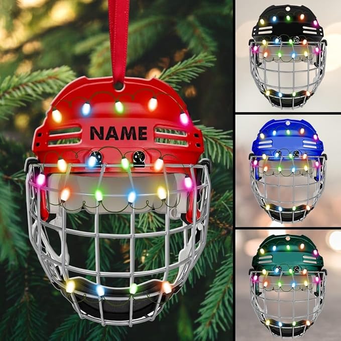 Personalized ice Hockey Ornament N02