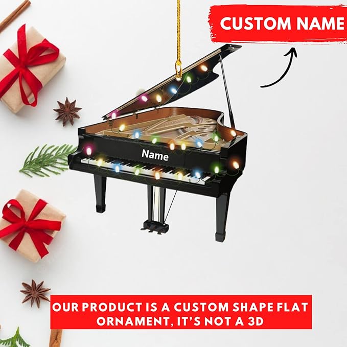Custom Music Instrument Christmas Gift - Piano Ornament for Piano Lovers LL18