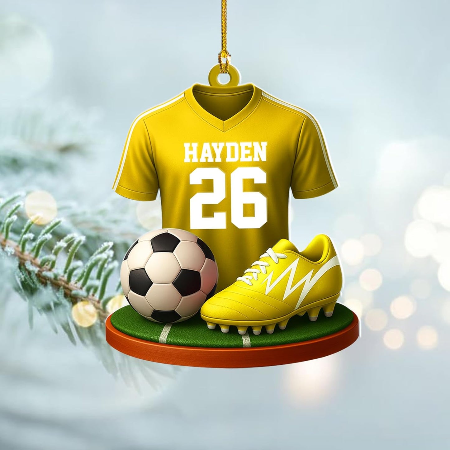 Personalized Soccer Player Christmas Ornament - Xmas Gift for Soccer Lovers C26