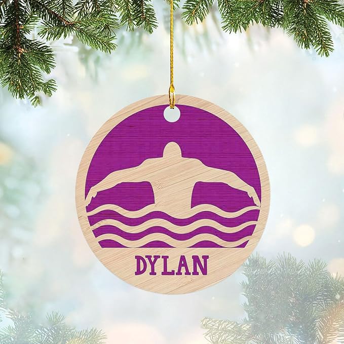 Personalized Swimming Ornament - Custom Swimmer Christmas Gift for Boys, Girls & Pool Lovers LL8