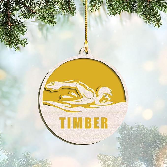 Personalized Swimming Ornament - Custom Swimmer Christmas Gift for Boys, Girls & Pool Lovers LL10