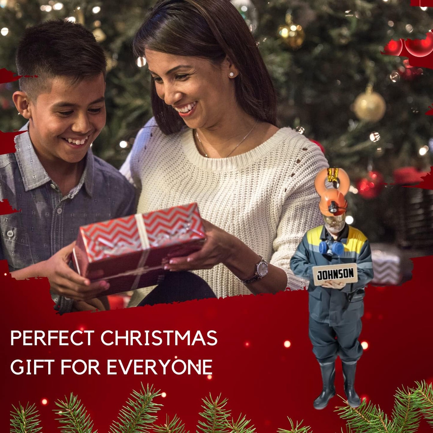 Custom Coal Miner Christmas Ornament – Personalized Name Decor Cmn3