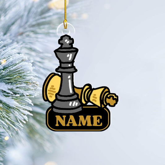 Personalized Name Chess Ornament Gift for Men Women Chess Team Player N32