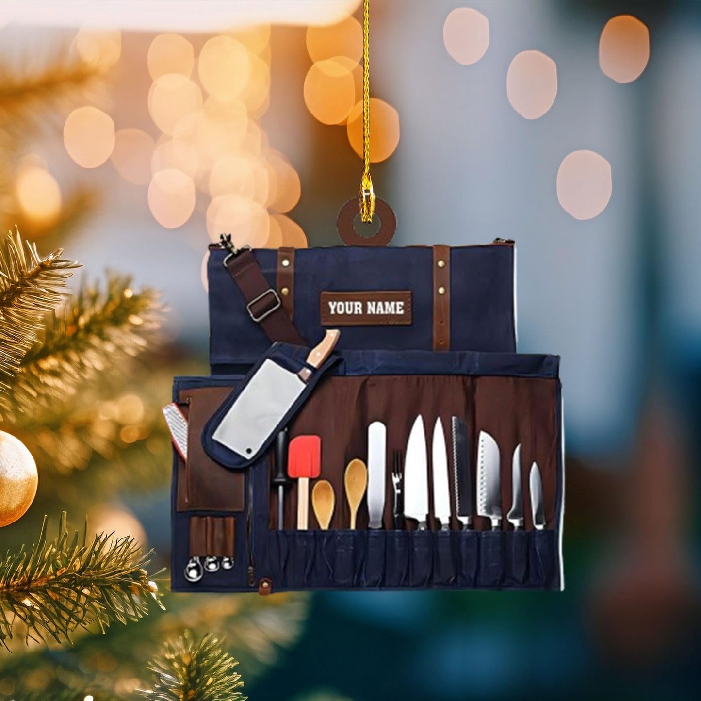 Personalized Christmas Ornament 2025 - Custom Chef Hat Kitchen Ornament for Christmas Tree Gifts N07
