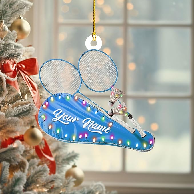 Pesonalized Christmas Gift for Badminton Players, Sports Lovers Badminton Ornament LL38