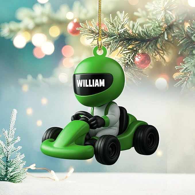 Personalized Go Kart Christmas Ornament N08