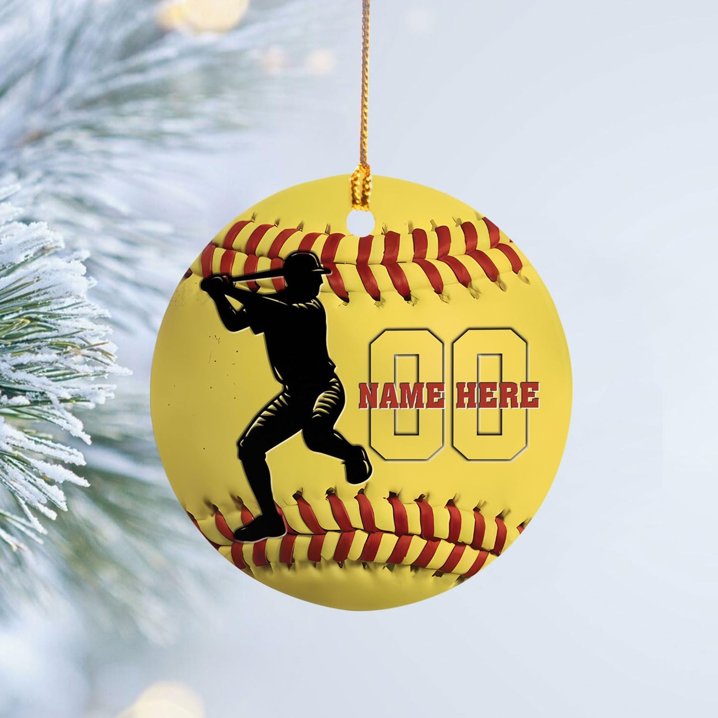 Personalized Softball Ornament – Custom Sports Christmas Tree C21