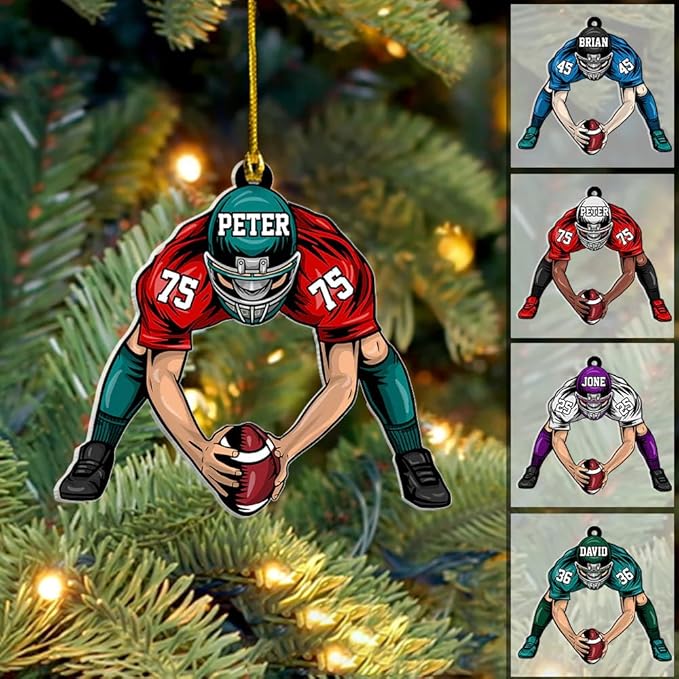 Custom Football Player Ornament - American Football Ornament Gift LL38