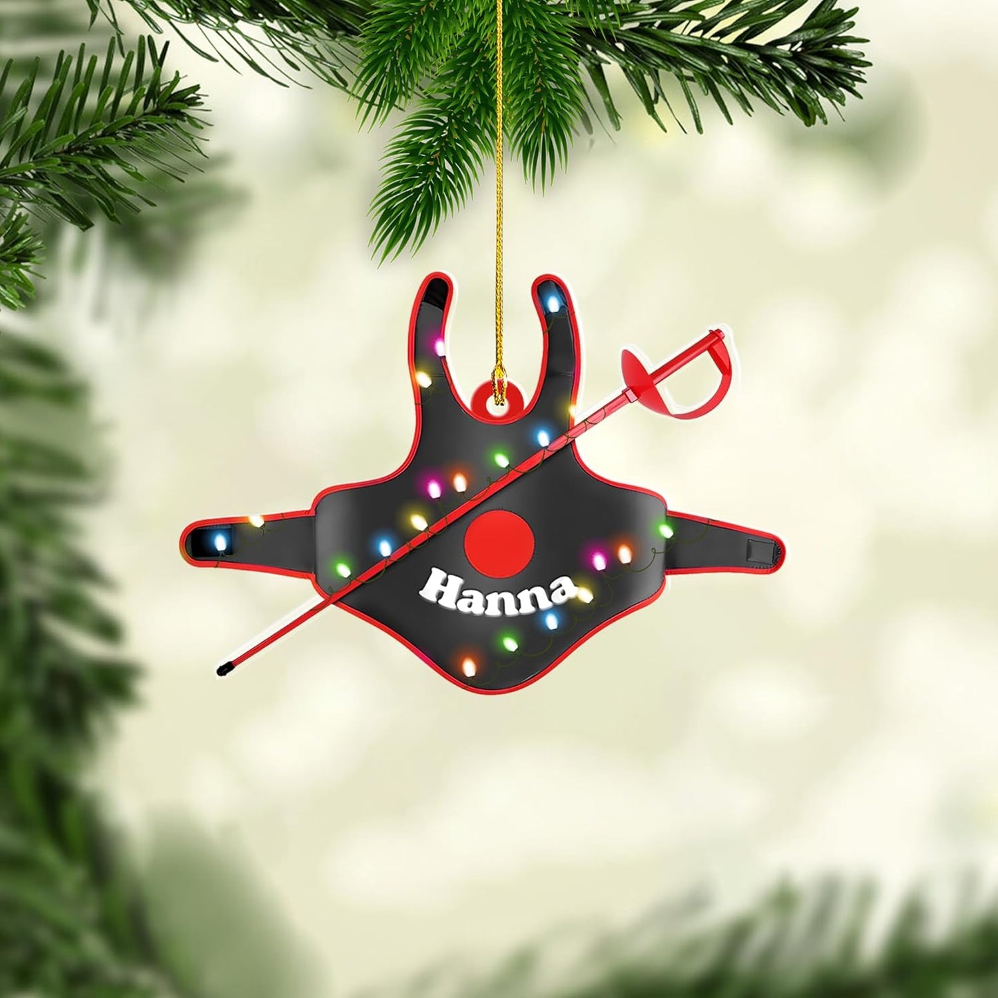 Personalized Fencing Christmas Ornament Christmas Tree Decor C04