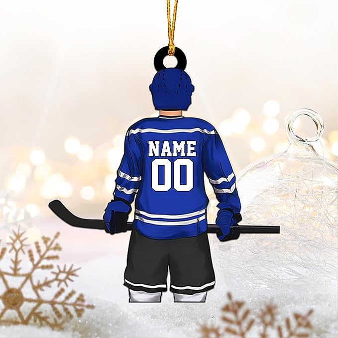 Personalized ice Hockey Ornament N33