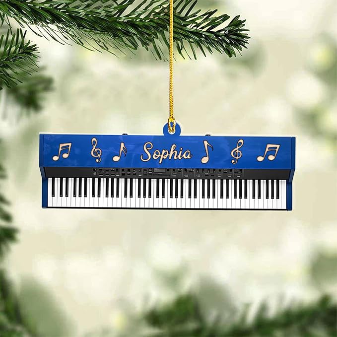 Customized Piano Ornament - Music Instrument Christmas Gift for Piano Lovers LL33