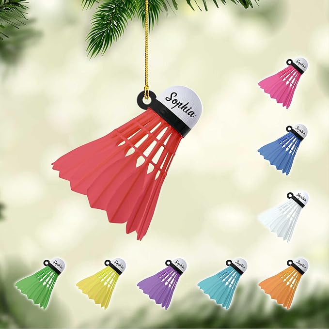 Custom Christmas Gift for Badminton Players, Sports Lovers Badminton Ornament LL14