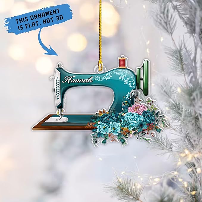 Custom Sewing Machine Ornament - Christmas Ornament Gift for Sewing Lovers LL17