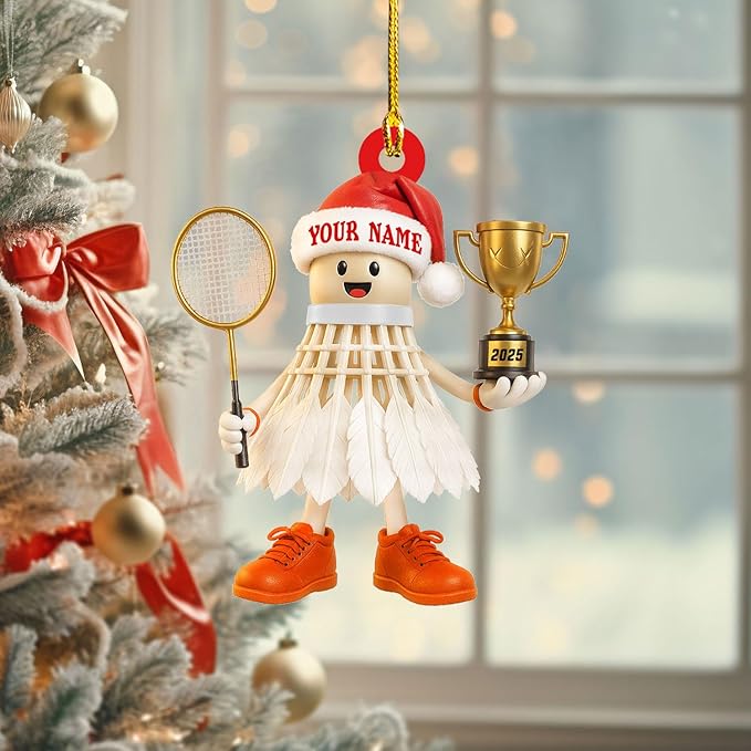 Pesonalized Christmas Gift for Badminton Players, Sports Lovers Badminton Ornament LL41
