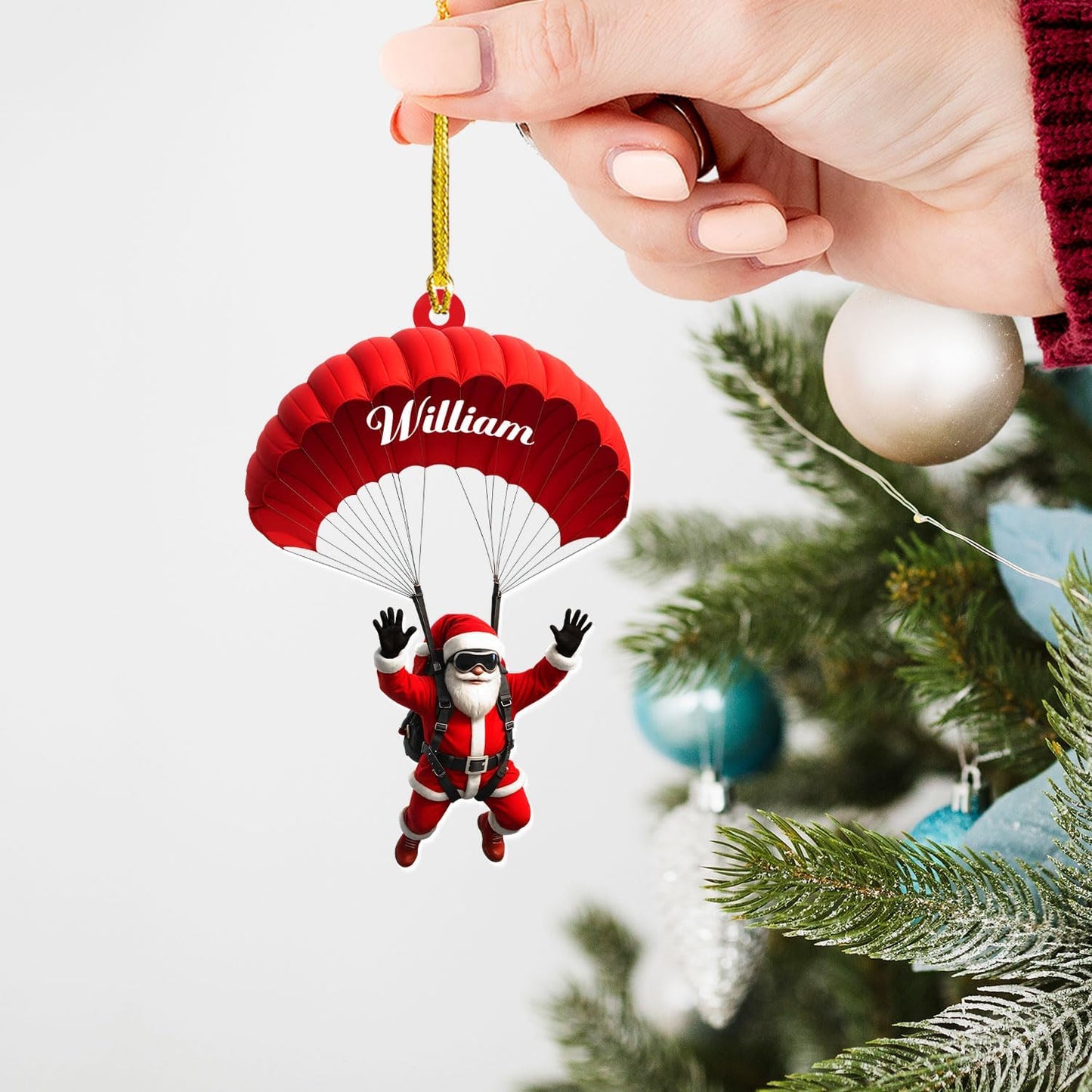 Custom Skydiving Christmas Ornament – Skydiver Xmas Decor O6