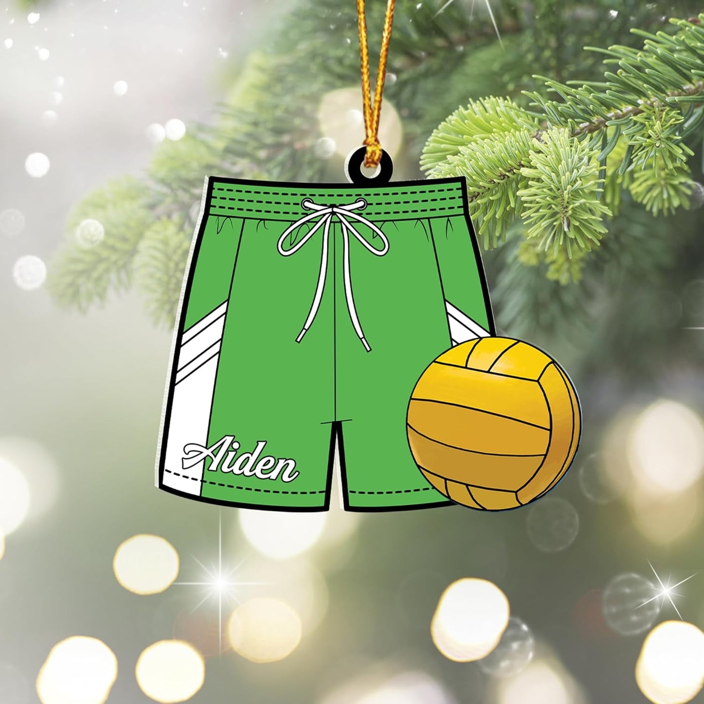Custom Name Water Polo Ball Christmas Ornament – Personalized Water Polo Ball Ornament, Sport Holiday Tree Decoration, Gift for Water Polo Players TW4