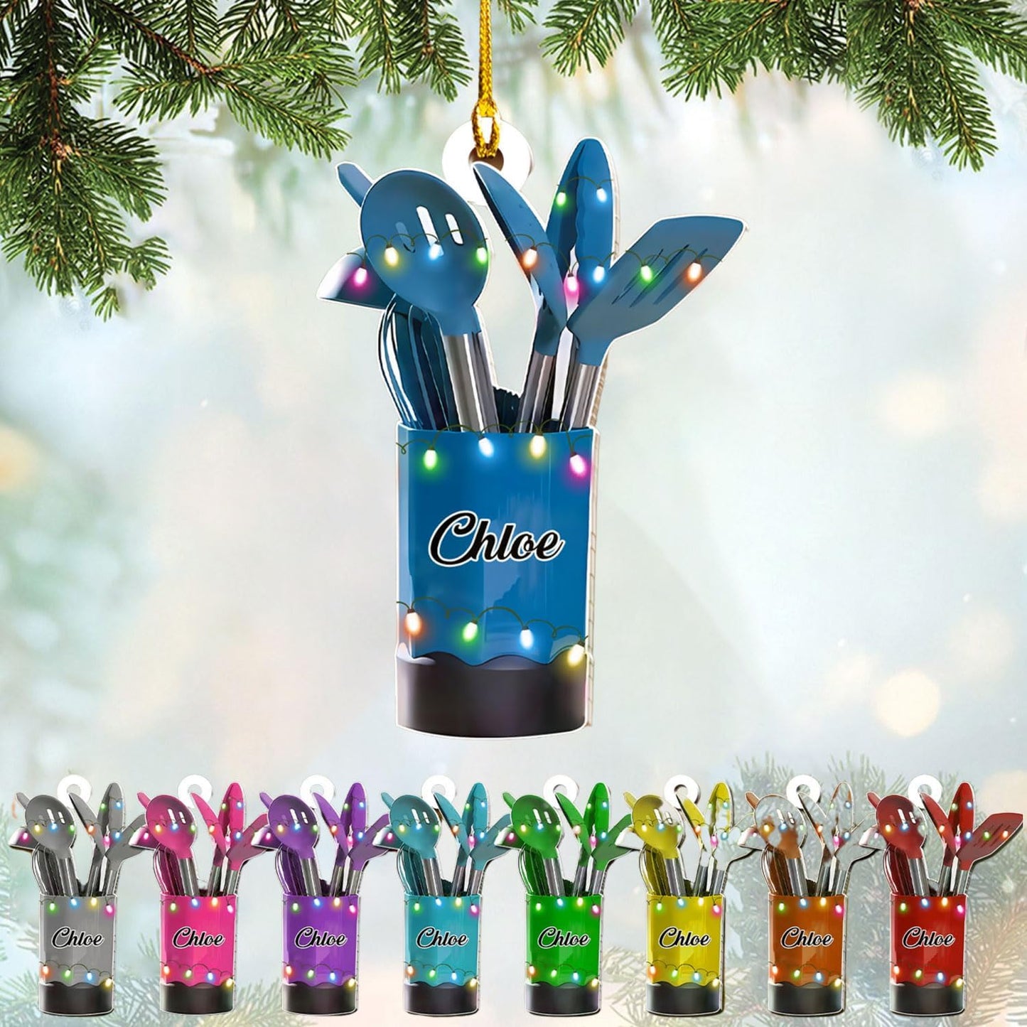 Personalized Chef Hat Ornament, Custom Cooking Baking Ornament for Christmas Tree N24