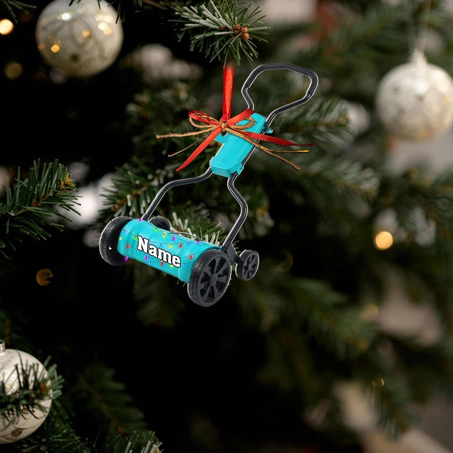 Personalized Lawn Mower Christmas Ornament | Custom Lawn Care Holiday Tree Decoration for Gardeners & Landscapers TG97
