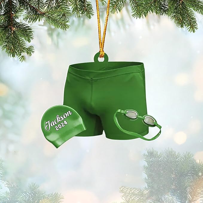 Personalized Swimming Ornament - Custom Swimmer Christmas Gift for Boys, Girls & Pool Lovers LL17