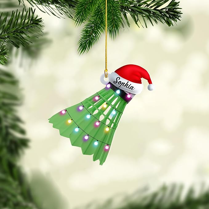 Custom Christmas Gift for Badminton Players, Sports Lovers Badminton Ornament LL21