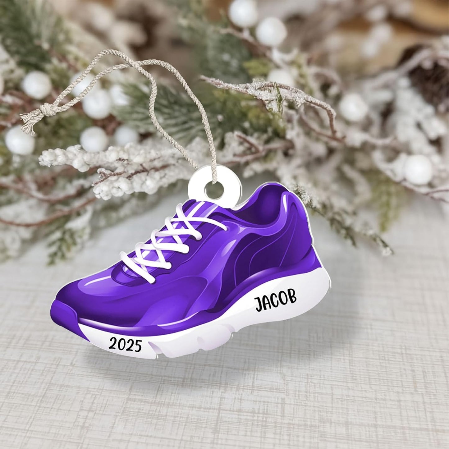 Custom Name Running Shoes Ornament – Personalized Marathon Acrylic Gift, Athlete Christmas Decoration TM21