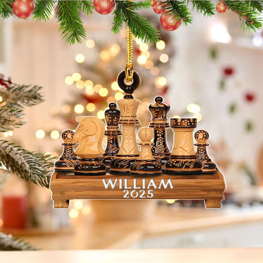 Personalized Name Chess Ornament Gift for Men Women Chess Team Player N18