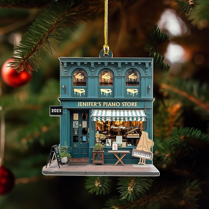 Customized Piano Ornament - Music Instrument Christmas Gift for Piano Lovers LL44