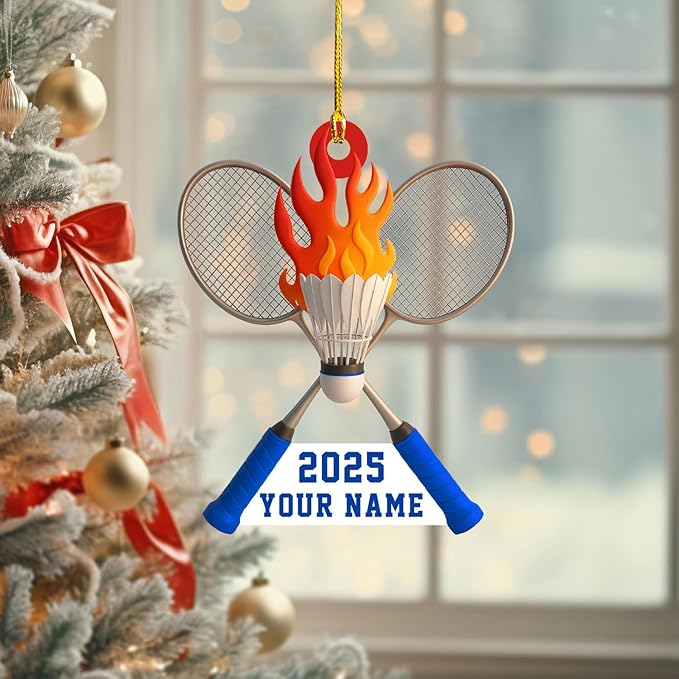 Pesonalized Christmas Gift for Badminton Players, Sports Lovers Badminton Ornament LL43