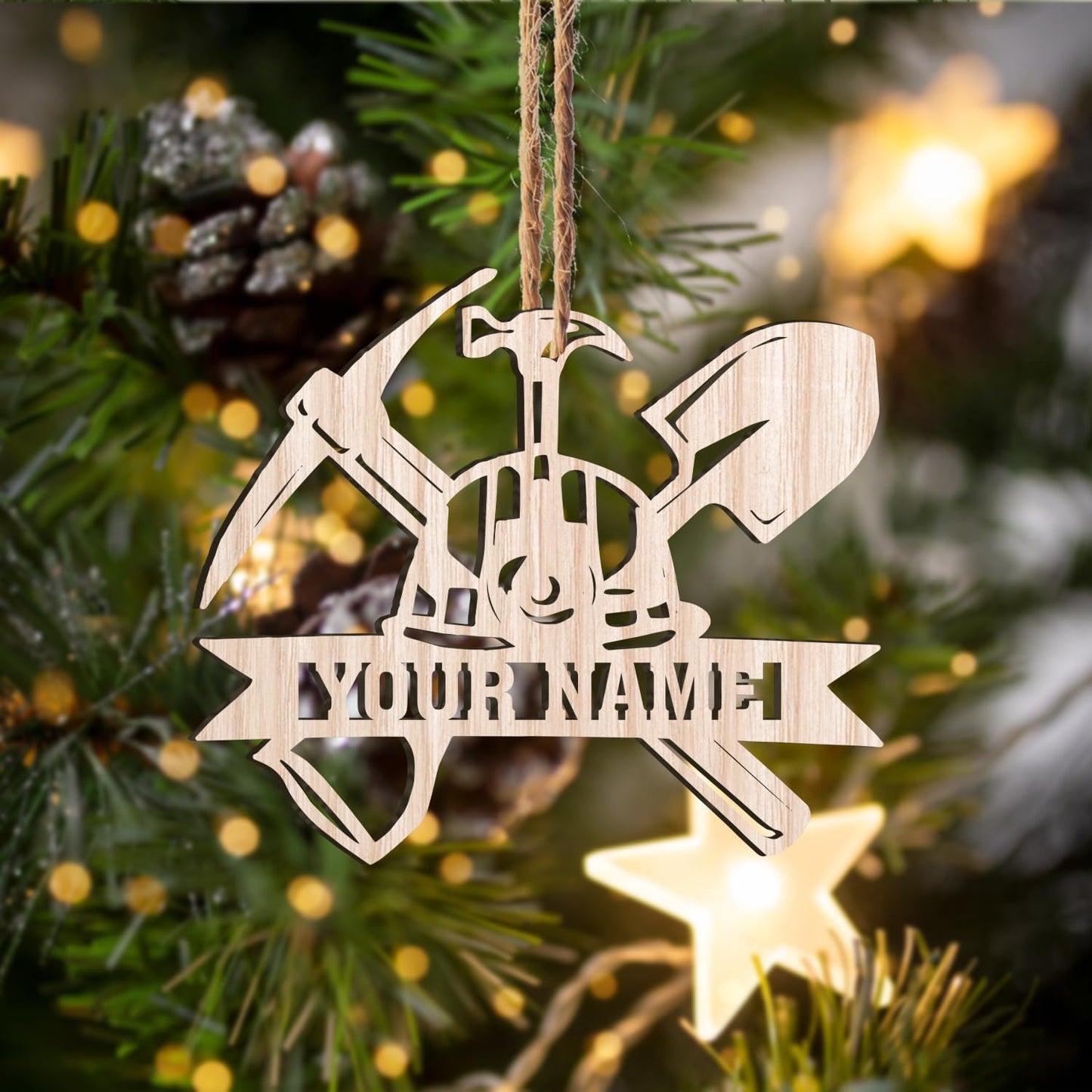 Custom Coal Miner Christmas Ornament – Personalized Name Decor Cmn20