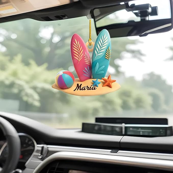 Custom Surfboard Christmas Ornament - Surfing Tree Decoration Gift for Surfers LL14