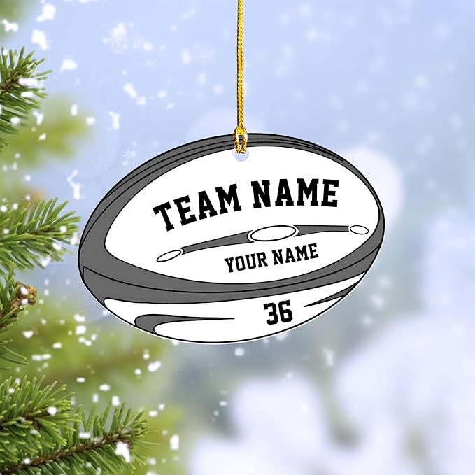 Personalized Rugby Player Christmas Gift for Sports Lovers - Rugby Ornament LL2