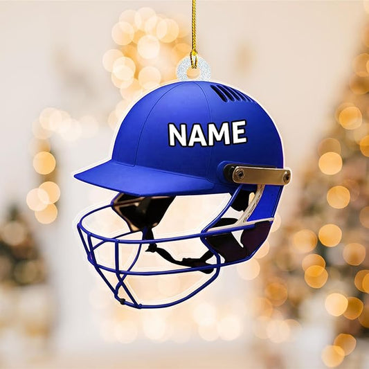 Personalized Cricket Christmas Ornament 2025, Custom Cricket Bat Ornament NO8